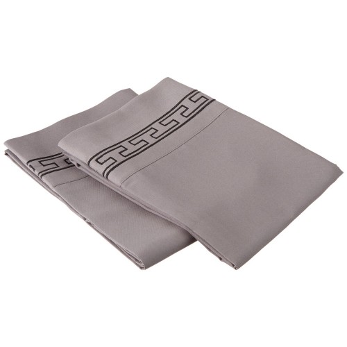 -executive 3000 Mf3000kgpc Regrbk Executive 3000 Series King Pillow Cases, Regal Embroidery - Grey & Black