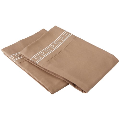 -executive 3000 Mf3000kgpc Retpiv Executive 3000 Series King Pillow Cases, Regal Embroidery - Taupe & Ivory