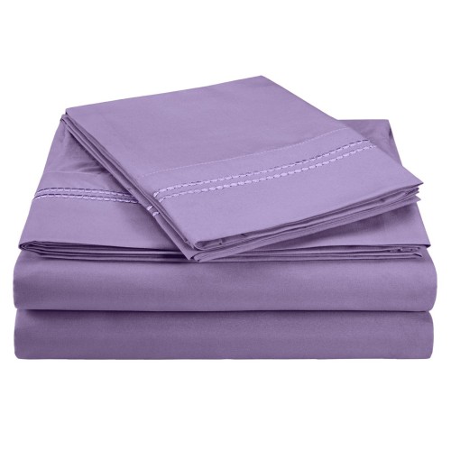 -executive 3000 Mf3000cksh 2lli Executive 3000 Series California King Sheet Set, 2 Line Embroidery - Lilac