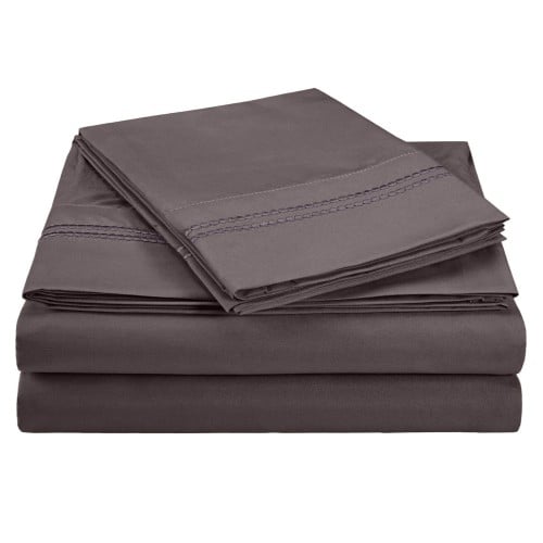 -executive 3000 Mf3000flsh 2lcl Executive 3000 Series Full Sheet Set, 2 Line Embroidery - Charcoal