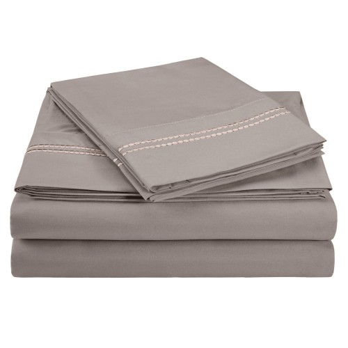 -executive 3000 Mf3000flsh 2lsv Executive 3000 Series Full Sheet Set, 2 Line Embroidery - Silver