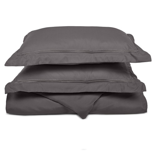 -executive 3000 Mf3000kcdc 2lcl Executive 3000 Series King & California King Duvet Set, 2 Line Embroidery - Charcoal