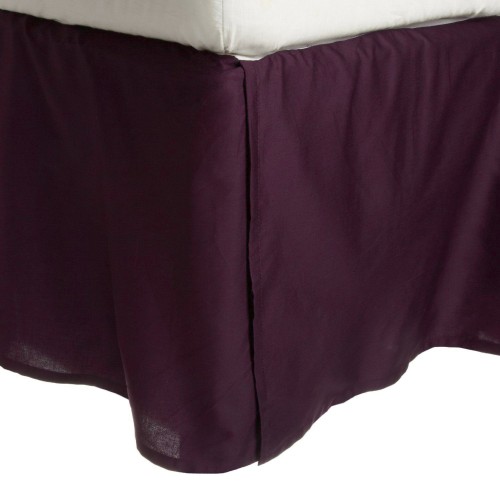 -executive 3000 Mf3000kgbs 2lpl Executive 3000 Series King Bed Skirt, 2 Line Embroidery - Plum