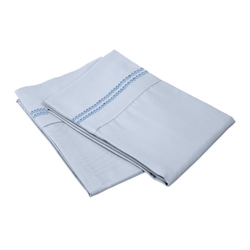 -executive 3000 Mf3000kgpc 2llb Executive 3000 Series King Pillow Cases, 2 Line Embroidery - Light Blue