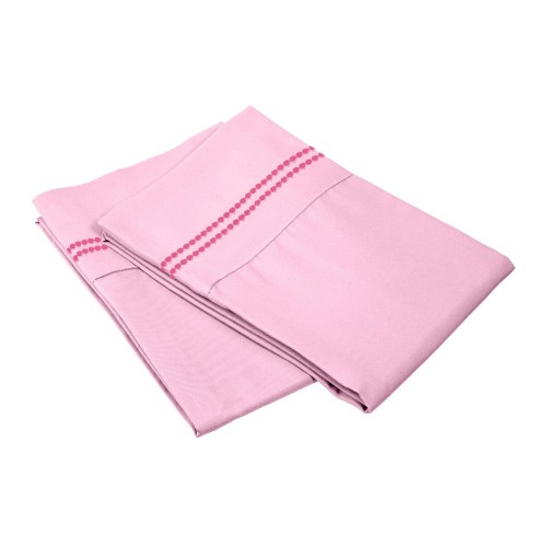 -executive 3000 Mf3000kgpc 2lpk Executive 3000 Series King Pillow Cases, 2 Line Embroidery - Pink