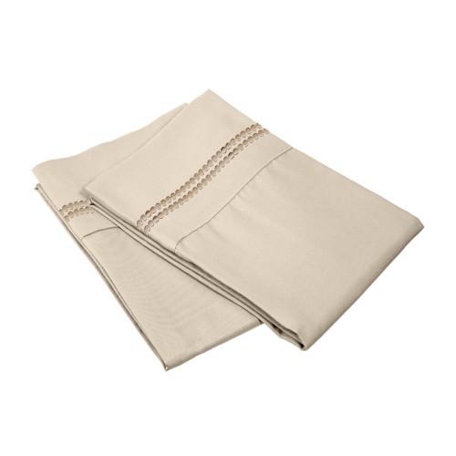 -executive 3000 Mf3000kgpc 2ltn Executive 3000 Series King Pillow Cases, 2 Line Embroidery - Tan