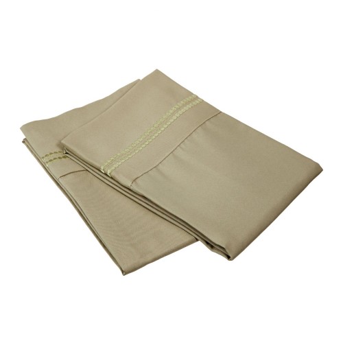 -executive 3000 Mf3000sdpc 2lsg Executive 3000 Series Standard Pillow Cases, 2 Line Embroidery - Sage