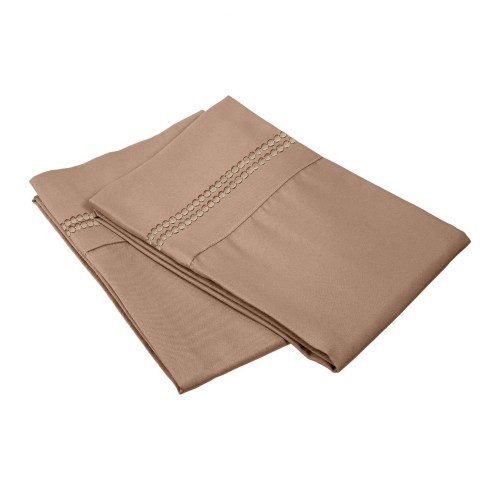 -executive 3000 Mf3000sdpc 2ltp Executive 3000 Series Standard Pillow Cases, 2 Line Embroidery - Taupe