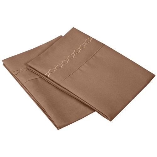 -executive 3000 Mf3000kgpc Cltp Executive 3000 Series King Pillow Cases, Clouds Embroidery - Taupe