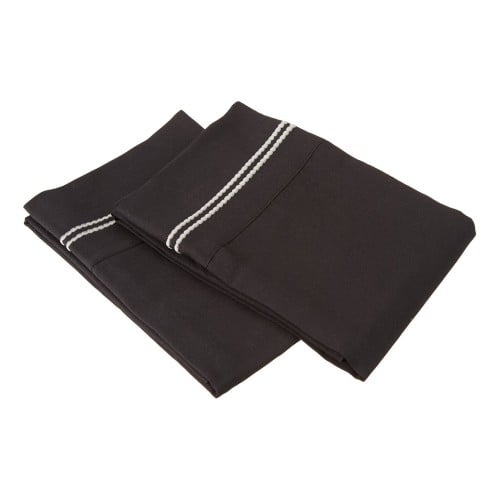 -executive 3000 Mf3000sdpc 2lbkgr Executive 3000 Series Standard Pillow Cases, 2 Line Embroidery - Black & Grey