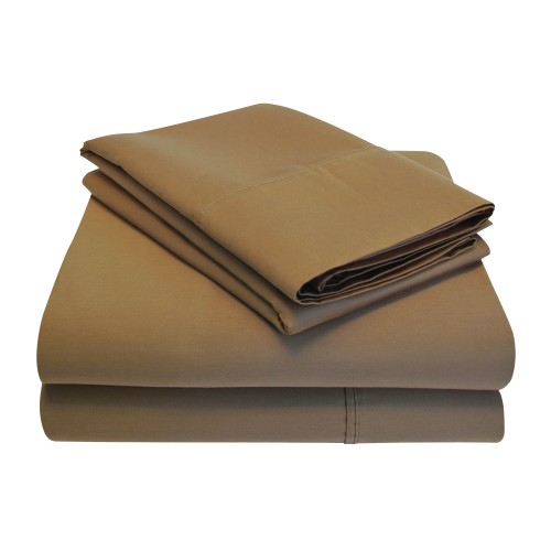 Cr1200cksh Sltp 1200 California King Sheet Set, Solid Cotton Rich - Taupe