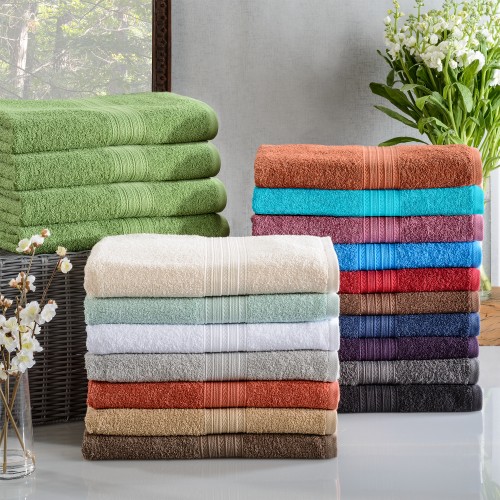 Ef-bath Co Eco-friendly 100 Percent Ringspun Cotton Bath Towel Set - Coral, 4 Pieces