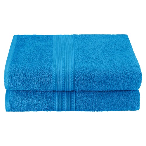 Ef-bsheet Ab Eco-friendly 100 Percent Ringspun Cotton Bath Sheet Towel Set - Aster Blue, 2 Pieces