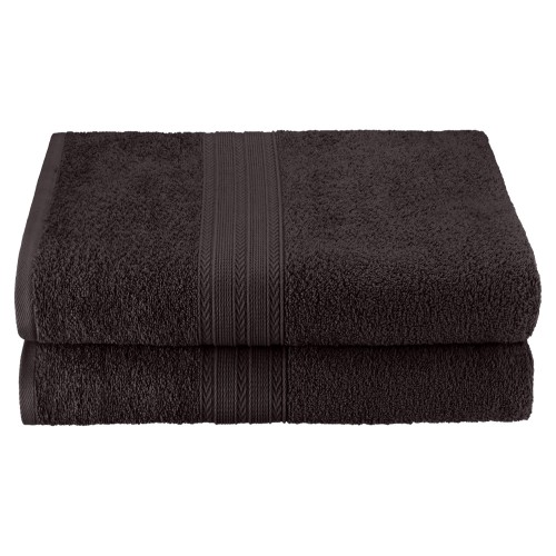 Ef-bsheet Bk Eco-friendly 100 Percent Ringspun Cotton Bath Sheet Towel Set - Black, 2 Pieces