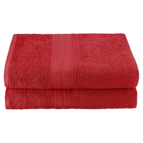 Ef-bsheet Cb Eco-friendly 100 Percent Ringspun Cotton Bath Sheet Towel Set - Cranberry, 2 Pieces