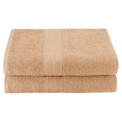 Ef-bsheet Cm Eco-friendly 100 Percent Ringspun Cotton Bath Sheet Towel Set - Camel, 2 Pieces