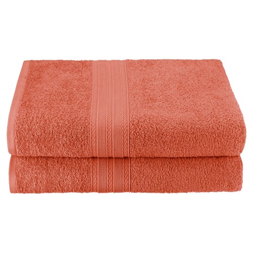Ef-bsheet Co Eco-friendly 100 Percent Ringspun Cotton Bath Sheet Towel Set - Coral, 2 Pieces