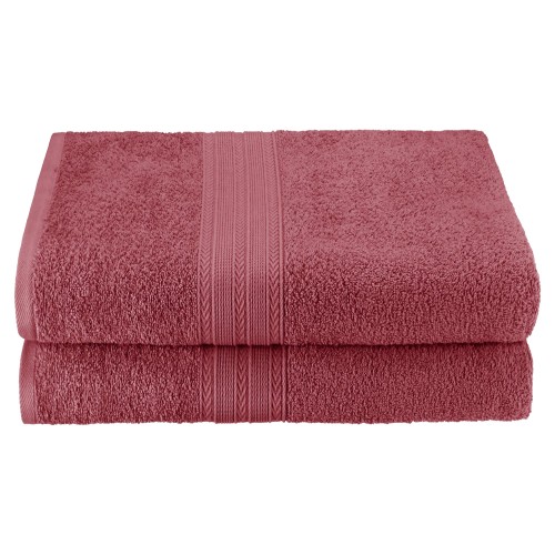 Ef-bsheet Rw Eco-friendly 100 Percent Ringspun Cotton Bath Sheet Towel Set - Rosewood, 2 Pieces