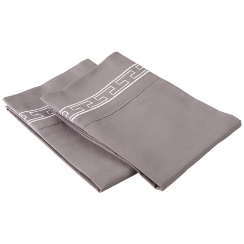 -executive 3000 Mf3000sdpc Regrwh Executive 3000 Series Standard Pillow Cases, Regal Embroidery - Grey & White