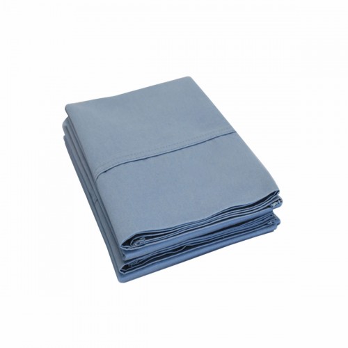 C800kgpc Slmb 800 King Pillowcase Set Solid Cotton - Medium Blue