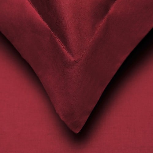 P300fqdc Slbg 300 Full & Queen Duvet Cover Set, Percale Solid Patterned - Burgundy