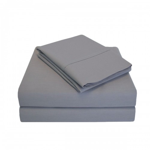 P300qnsh Slgr 300 Queen Sheet Set, Percale Solid Patterned - Grey