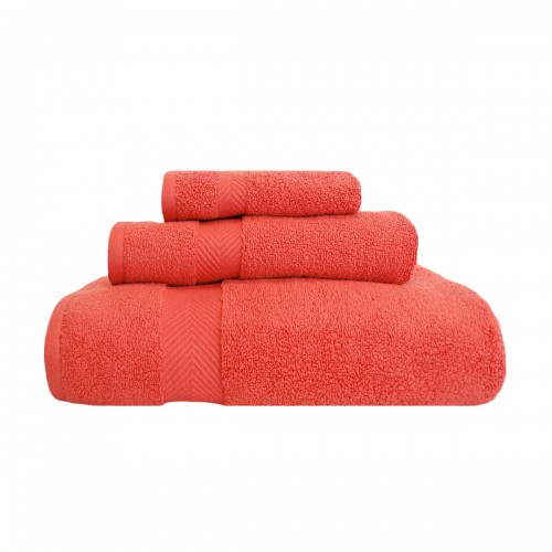 Zt 3 Pc Set Co Zero Twist Cotton Towel Set - Coral, 3 Pieces
