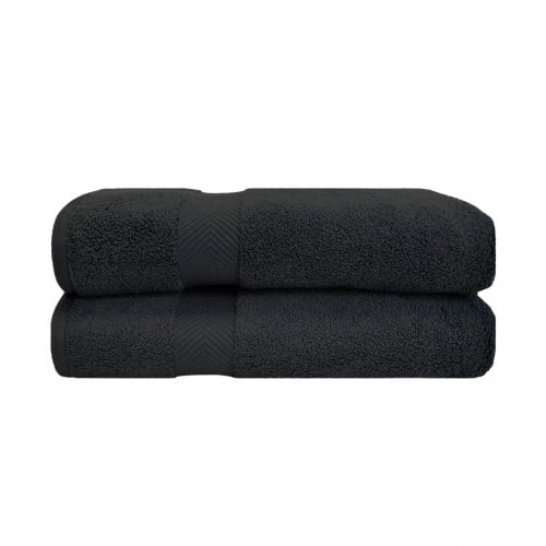 Zt Bsheet Bk Zero Twist Cotton Bath Sheet Set - Black, 2 Pieces