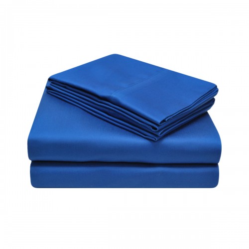 C900cksh Slnb 900 California King Sheet Set - Cotton Solid, Navy Blue