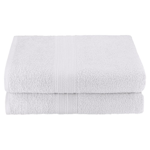 Ef-bsheet Wh Eco-friendly 100 Percent Ringspun Cotton Bath Sheet Towel Set - White, 2 Pieces