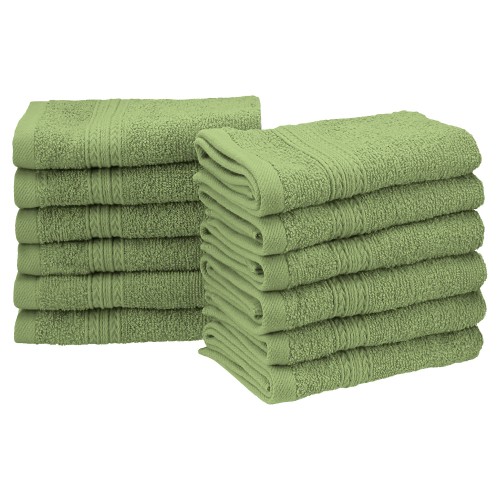 Ef-face Tg Eco-friendly 100 Percent Ringspun Cotton Face Towel Set - Terrace Green, 12 Pieces
