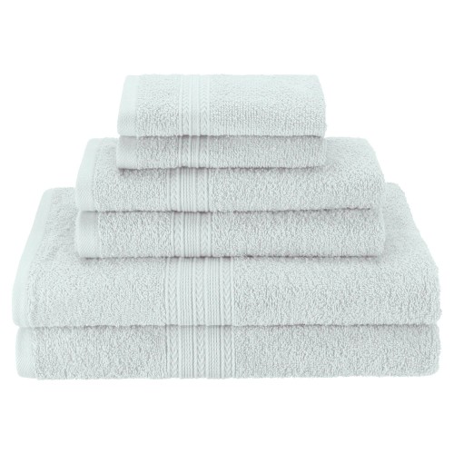 Ef-hand Am Eco-friendly 100 Percent Ringspun Cotton Hand Towel Set - Aqua Marine, 6 Pieces