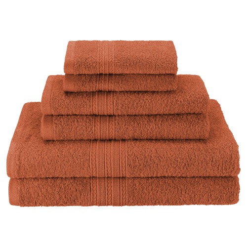 Ef-hand Cp Eco-friendly 100 Percent Ringspun Cotton Hand Towel Set - Copper, 6 Pieces