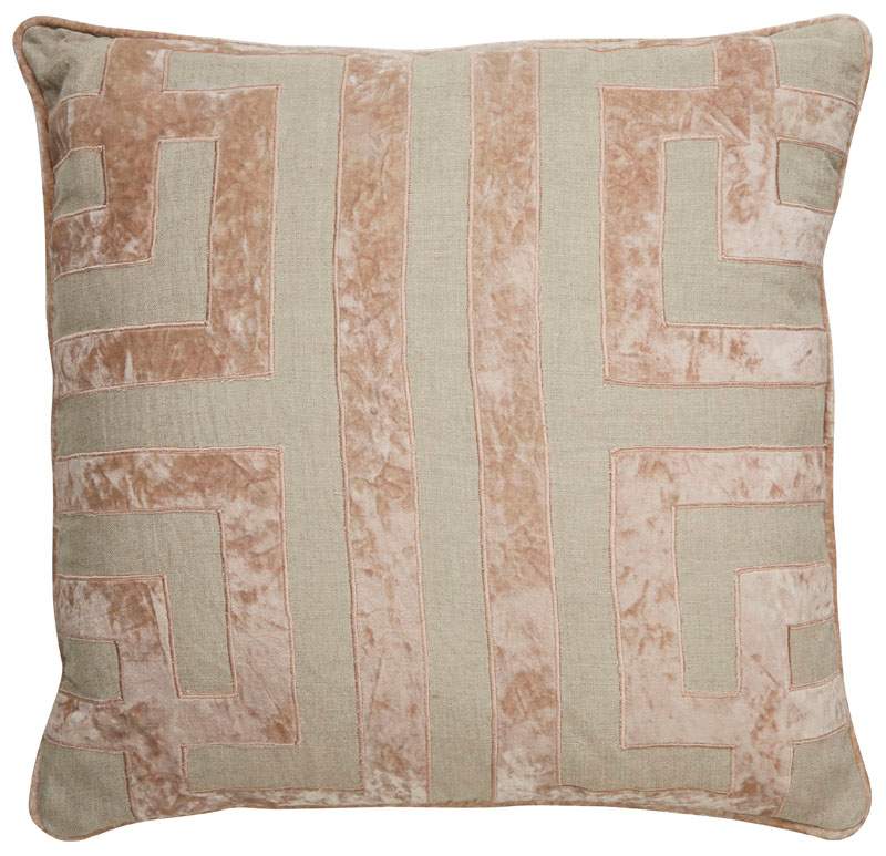Plc101485-d 22 X 22 In. Tribal Pattern Linen Down Fill Pillow, Taupe & Tan