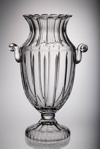 Jo-117 Crystal Footed Vase With Handle, 16 In.