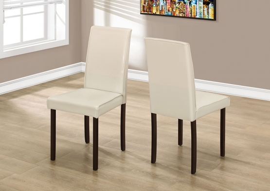 Dining Chair - 36 In. H, Ivory Leather Look