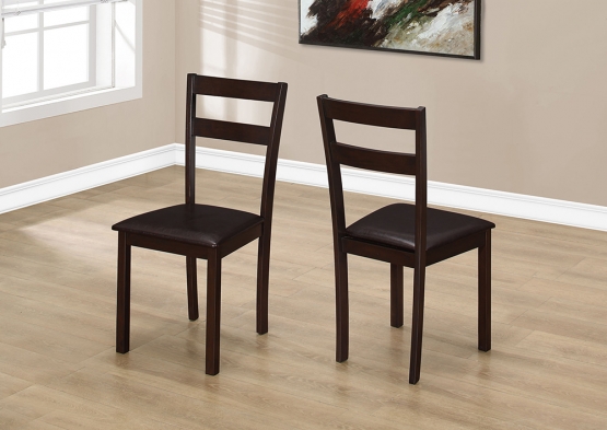 Dining Chair - 35 In. H, Cappuccino & Dark Brown Seat
