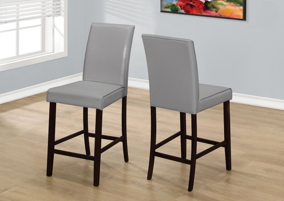 Leather Look Counter Height Dining Chair - Grey