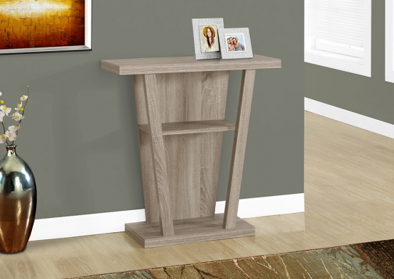 32 In. L, Hall Console Accent Table - Dark Taupe