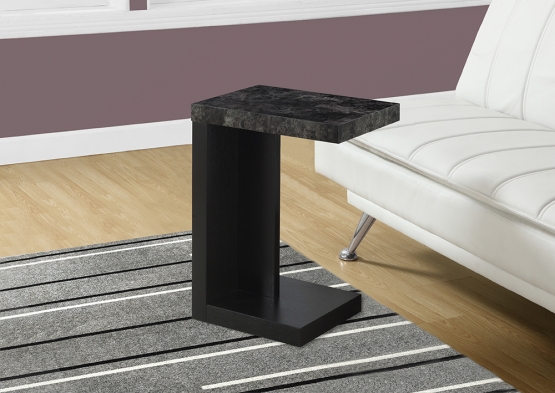 Marble Look Top Accent Table - Black & Grey