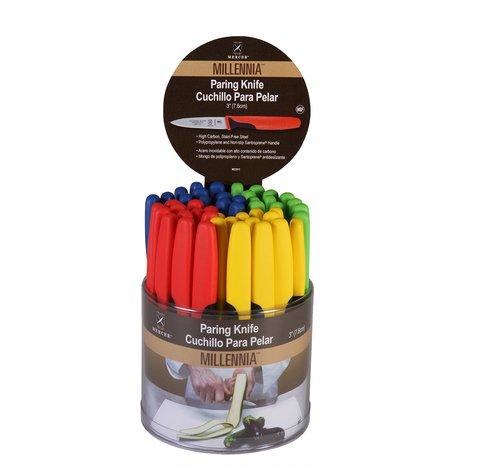 M23911 Millennia Colored Handle Paring Knife Bucket, 48 Count