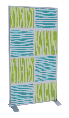 Easyscreen Vertical Divider Screen - Blue And Green Squares, Lines