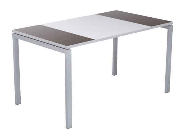 B140.13.13.40 Easydesk Training Table 55 In., White Middle With Wenge Ends