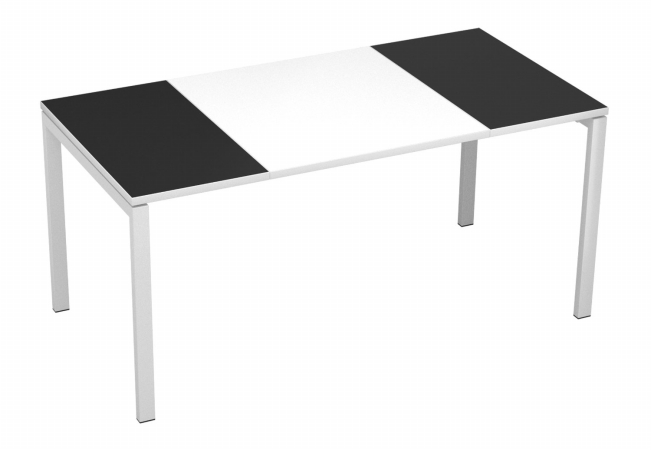 B160.13.13.01 Easydesk Training Table 63 In., White Middle With Black Ends