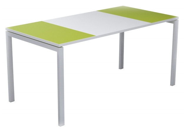 B160.13.13.08 Easydesk Training Table 63 In., White Mddle With Green Ends