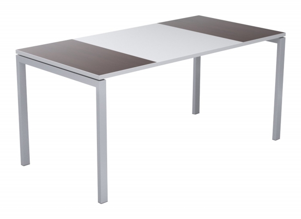 B160.13.13.40 Easydesk Training Table 63 In., White Middle With Wenge Ends