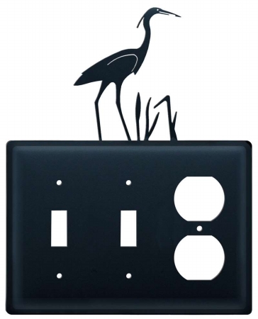 Esso-133 Double Switch & Single Outlet Cover - Heron