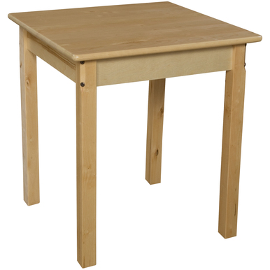 24 In. Square Hardwood Table With 26 In. Legs