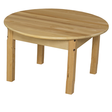 30 In. Round Hardwood Table With 14 In. Legs
