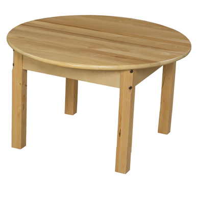 30 In. Round Hardwood Table With 16 In. Legs